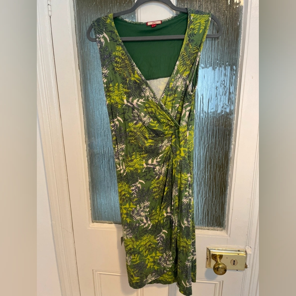 Green multi wrap sleeveless dress